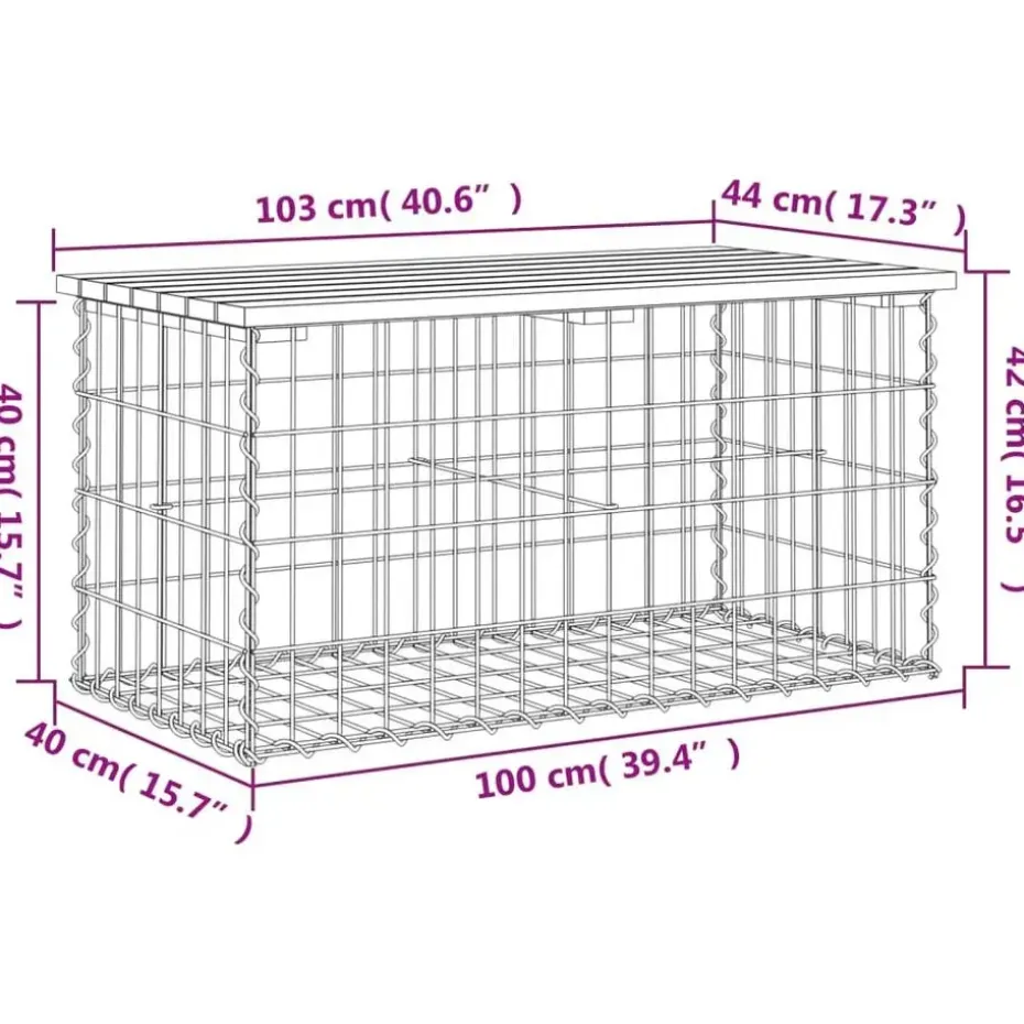 vidaXL - 2-zits Tuinbank schanskorfontwerp - Massief douglashout - 103x44x42 cm