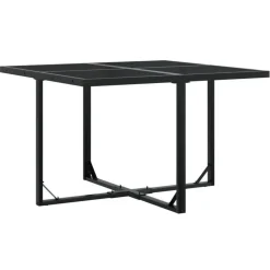 vidaXL - 4-zits Tuinset - Inklapbaar - Zwart - PE rattan - 110x107 cm