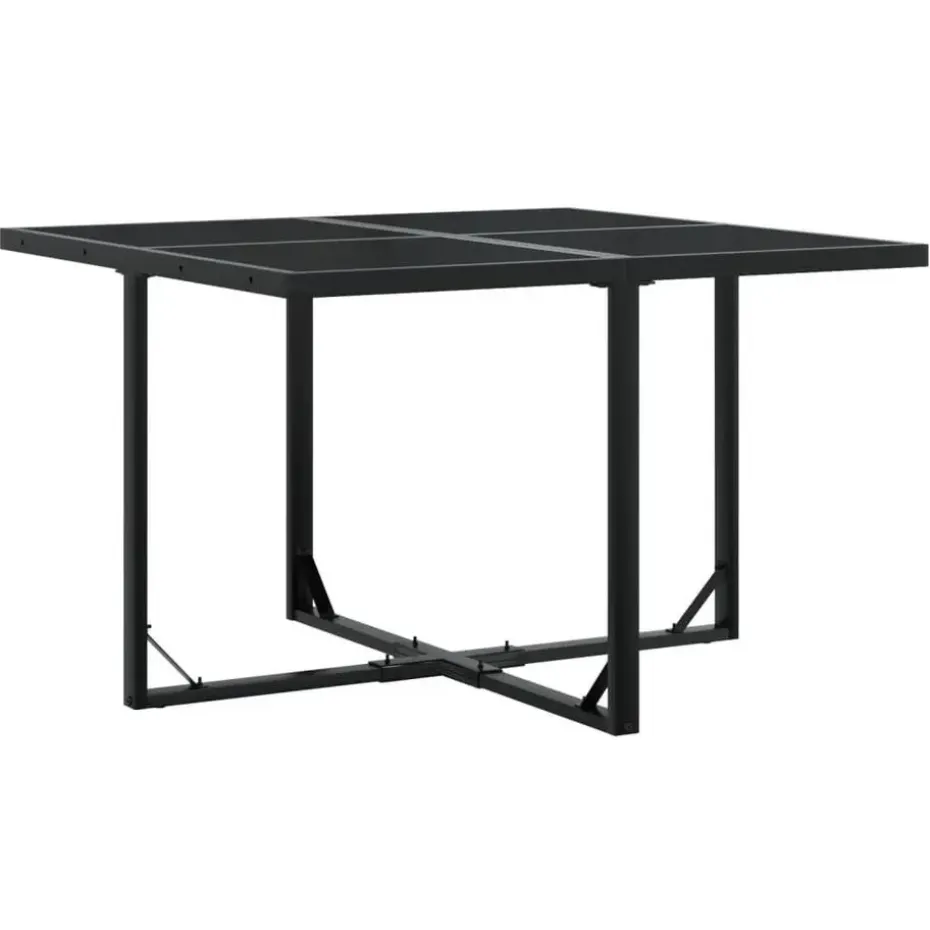 vidaXL - 4-zits Tuinset - Inklapbaar - Zwart - PE rattan - 110x107 cm