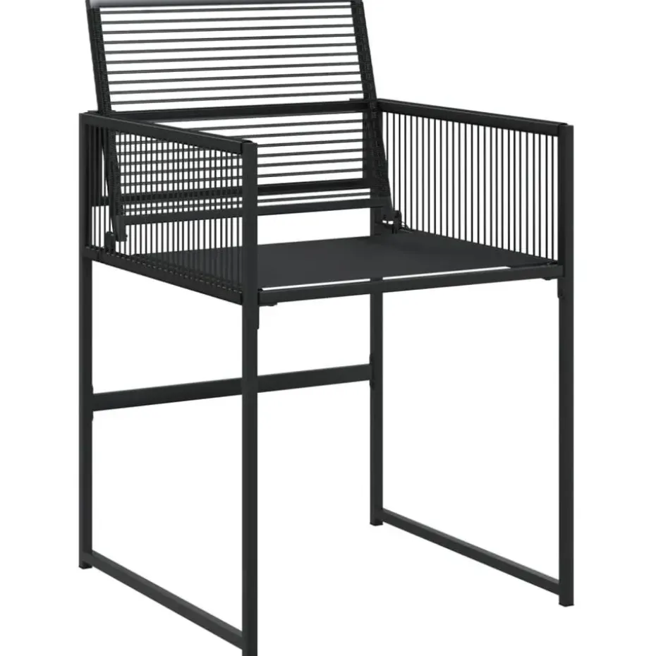 vidaXL - 4-zits Tuinset - Inklapbaar - Zwart - PE rattan - 110x107 cm