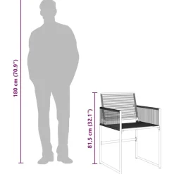 vidaXL - 4-zits Tuinset - Inklapbaar - Zwart - PE rattan - 110x107 cm