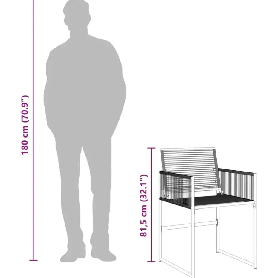 vidaXL - 4-zits Tuinset - Inklapbaar - Zwart - PE rattan - 110x107 cm