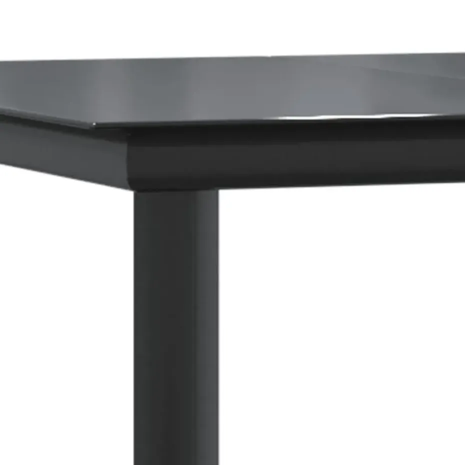 vidaXL - 4-zits Tuinset - Zwart - Textileen met voering en staal - 160x80 cm