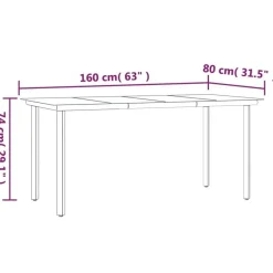 vidaXL - 4-zits Tuinset - Zwart - Textileen met voering en staal - 160x80 cm