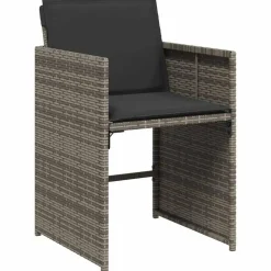 vidaXL - 8-zits Tuinset donkergrijs kussens - Grijs - PE rattan - 110x106 cm