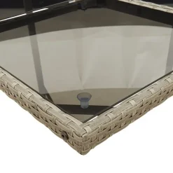 vidaXL - 8-zits Tuinset donkergrijs kussens - Grijs - PE rattan - 110x106 cm