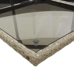 vidaXL - 4-zits Tuinset donkergrijs kussens - Grijs - Poly rattan - 110x106 cm