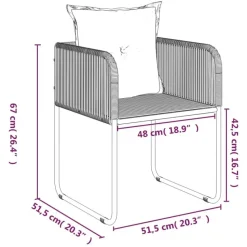 vidaXL - 4-zits Tuinset met kussens - Zwart PE rattan en staal - 160x80 cm