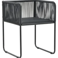 vidaXL - 4-zits Tuinset met kussens - Zwart PE rattan en staal - 160x80 cm