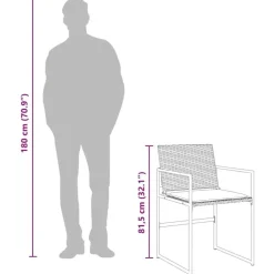 vidaXL - 4-zits Tuinset wit kussens - Inklapbaar - Zwart PE rattan - 110x107 cm