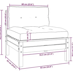 vidaXL - 2-zitsbank - Crème - Grenenhout
