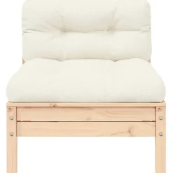 vidaXL - 2-zitsbank - Crème - Grenenhout