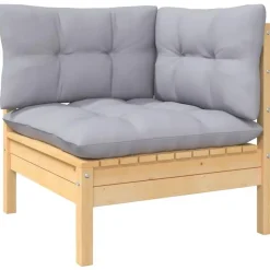 vidaXL - 3-zitsbank - Grijs - Grenenhout