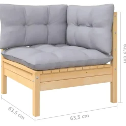 vidaXL - 3-zitsbank - Grijs - Grenenhout