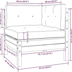 vidaXL - 2-zitsbank - Zwart - Grenenhout