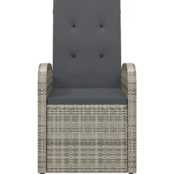 vidaXL - Zitstoel - Grijs - Poly rattan - 2 stuks