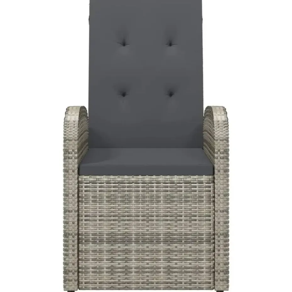 vidaXL - Zitstoel - Grijs - Poly rattan - 2 stuks