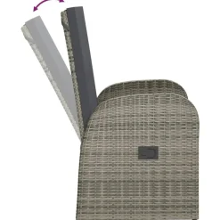 vidaXL - Zitstoel - Grijs - Poly rattan - 2 stuks