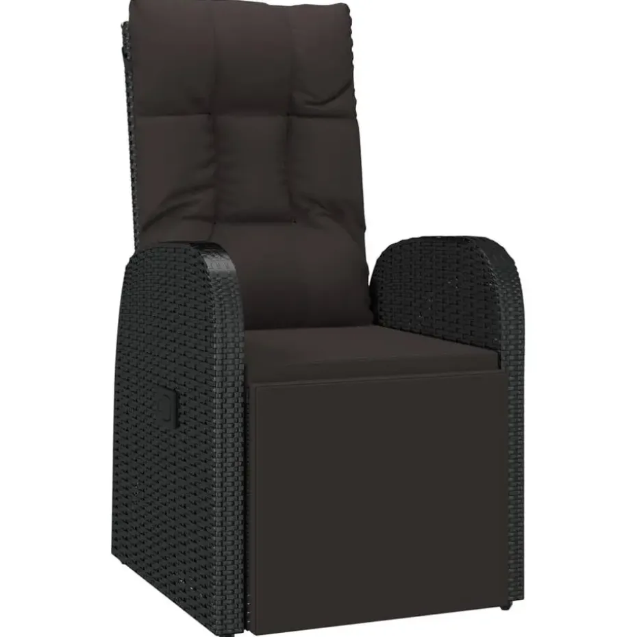 vidaXL - Zitstoel - Zwart - Poly rattan