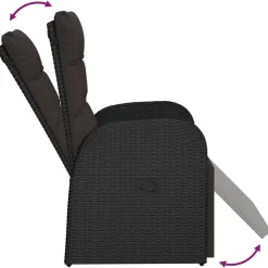 vidaXL - Zitstoel - Zwart - Poly rattan