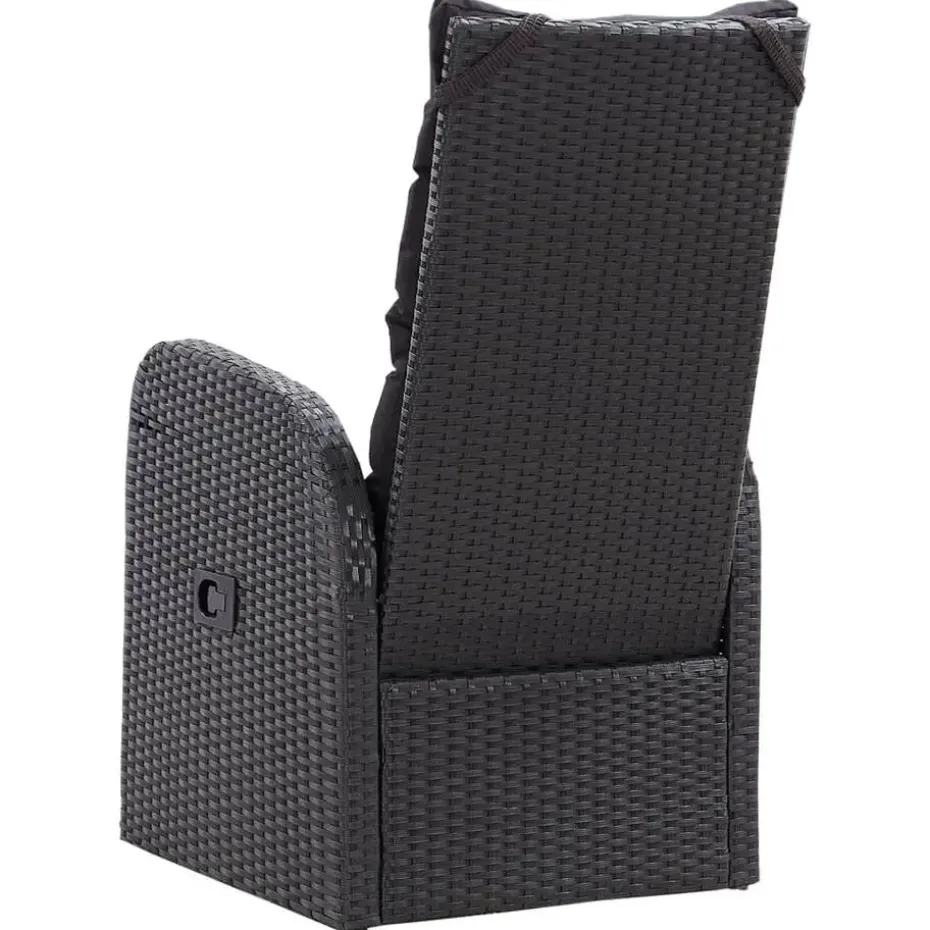 vidaXL - Zitstoel - Zwart - Poly rattan