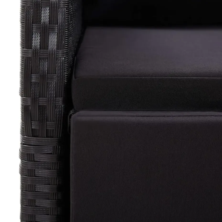 vidaXL - Zitstoel - Zwart - Poly rattan