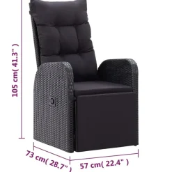 vidaXL - Zitstoel - Zwart - Poly rattan