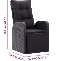 vidaXL - Zitstoel - Zwart - Poly rattan