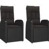 vidaXL - Zitstoel - Zwart - Poly rattan - 2 stuks
