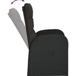 vidaXL - Zitstoel - Zwart - Poly rattan - 2 stuks