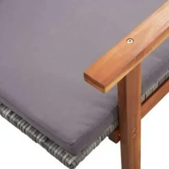 vidaXL - Zonnebed - Grijs - Poly rattan