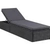 vidaXL - Zonnebed - Zwart - Poly rattan