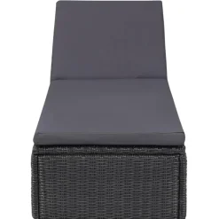 vidaXL - Zonnebed - Zwart - Poly rattan