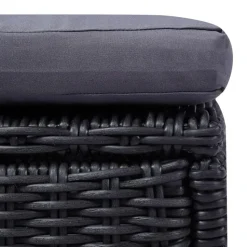 vidaXL - Zonnebed - Zwart - Poly rattan