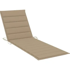 vidaXL - Zonnestoel - Beige - Grenenhout