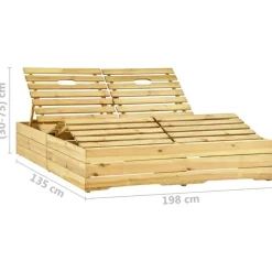 vidaXL - Zonnestoel - Beige - Grenenhout