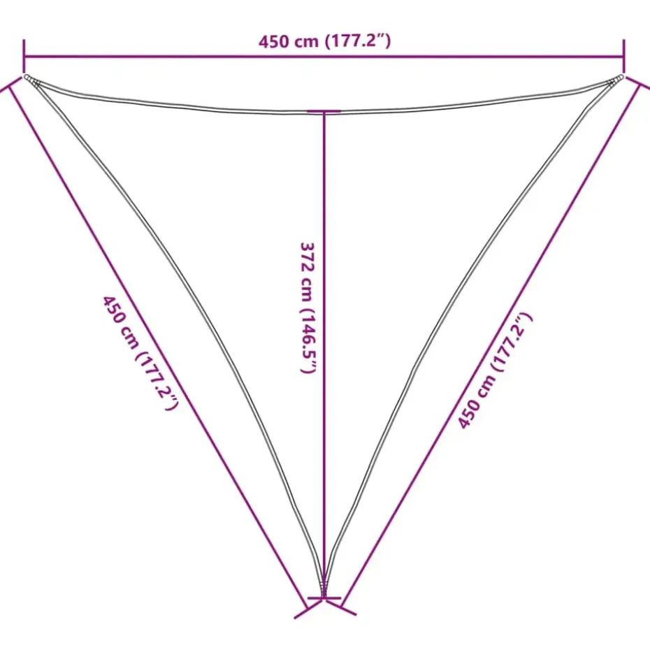 vidaXL - Zonnezeil - Antraciet - 4.5 x 4.5 x 4.5 m
