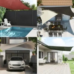 vidaXL - Zonnezeil - Antraciet - 5 x 5 x 5 m