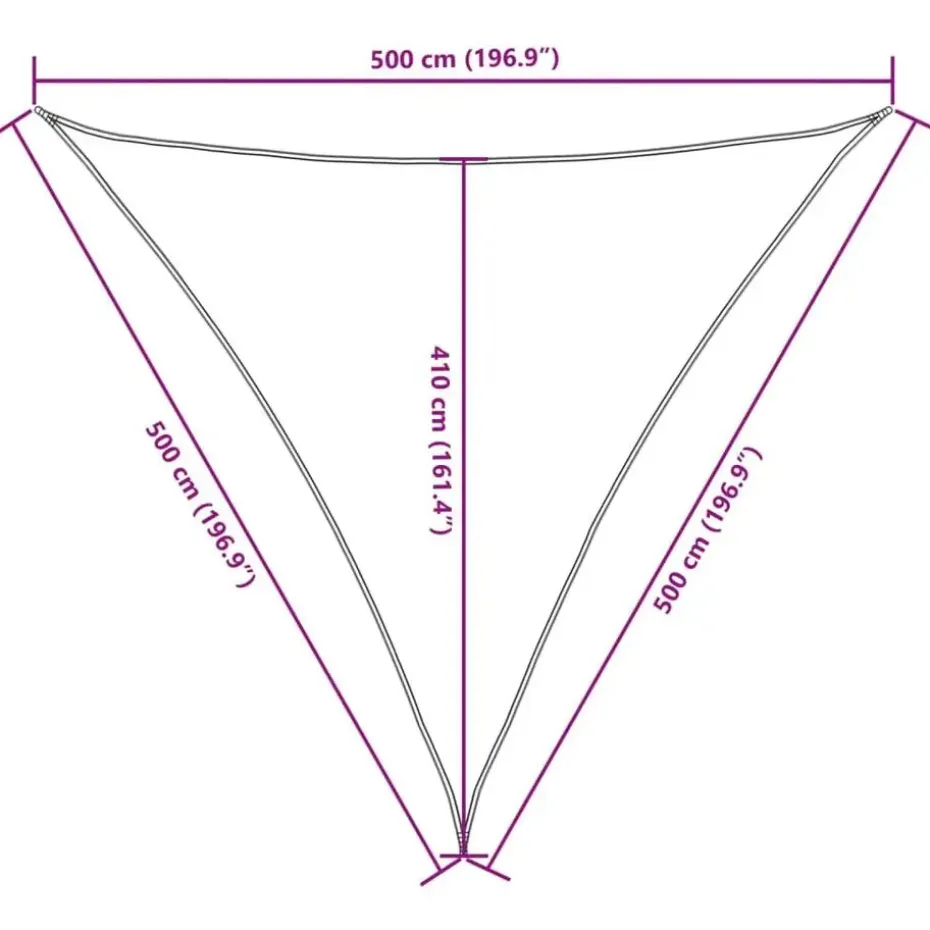 vidaXL - Zonnezeil - Antraciet - 5 x 5 x 5 m