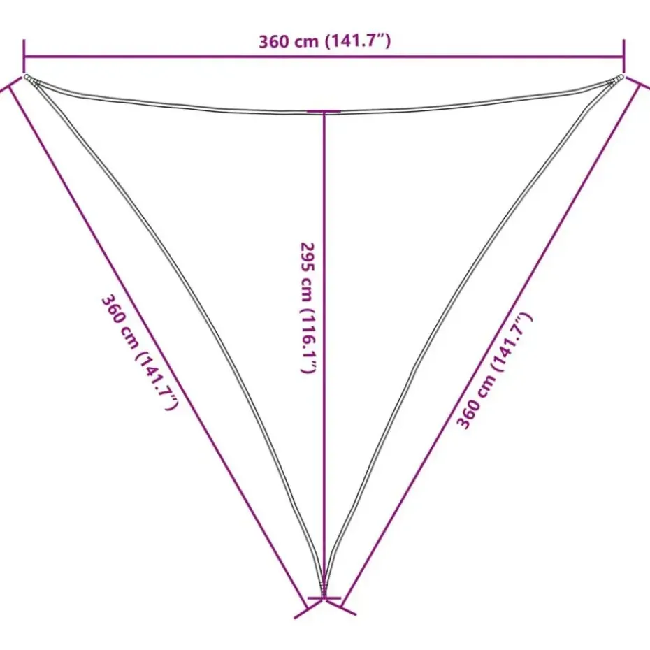 vidaXL - Zonnezeil - Antraciet - 3.6 x 3.6 x 3.6 m
