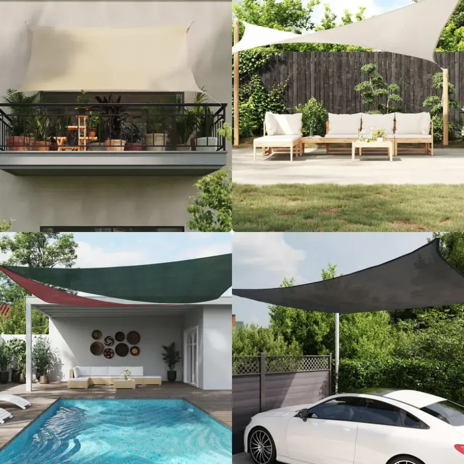 vidaXL - Zonnezeil - Antraciet - 3.6 x 3.6 x 3.6 m