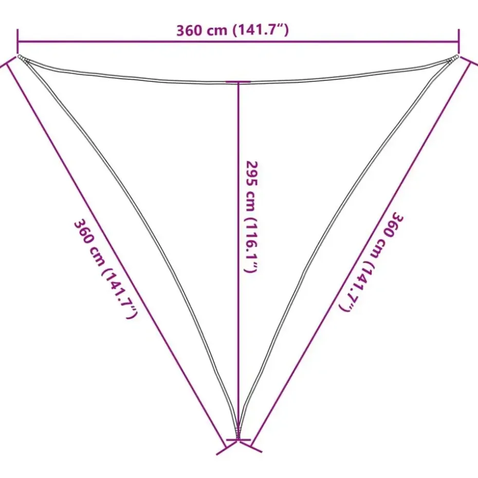 vidaXL - Zonnezeil - Antraciet - 3.6 x 3.6 x 3.6 m
