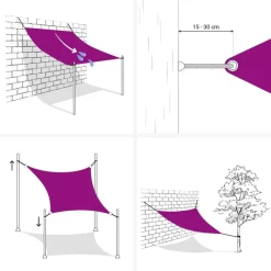 vidaXL - Zonnezeil - Antraciet - 2 x 2 m
