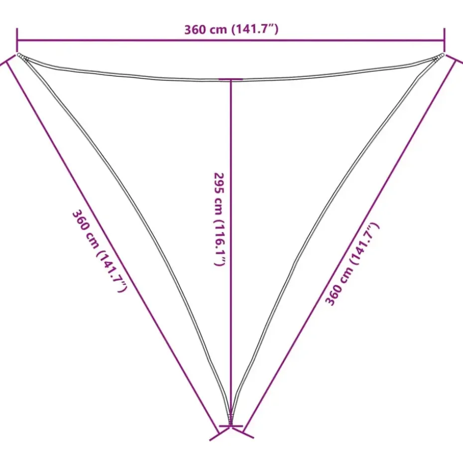 vidaXL - Zonnezeil - Beige - 3.6 x 3.6 x 3.6 m