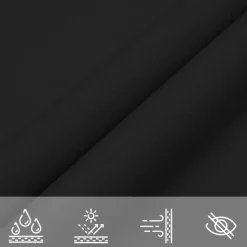 vidaXL - Zonnezeil - Zwart - 4 x 4 x 4 m