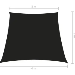 vidaXL - Zonnezeil - Zwart - 3/4 x 3 m