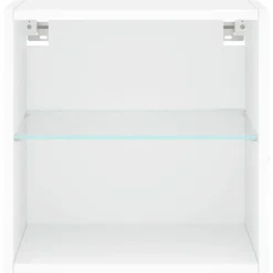 vidaXL - Zwevend LED TV-meubel glas legplank - Wit - 40x28.5x40 cm