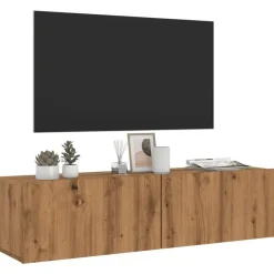 vidaXL - Zwevend TV-meubel met 2 deuren - Artisan eiken - Hout - 120x30x30 cm