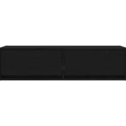 vidaXL - Zwevend TV-meubel met 2 lades - Zwart eiken - 100x31x25.5 cm