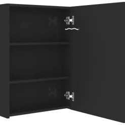 vidaXL Badkamerkast met spiegel LED 50x13x70 cm glanzend zwart